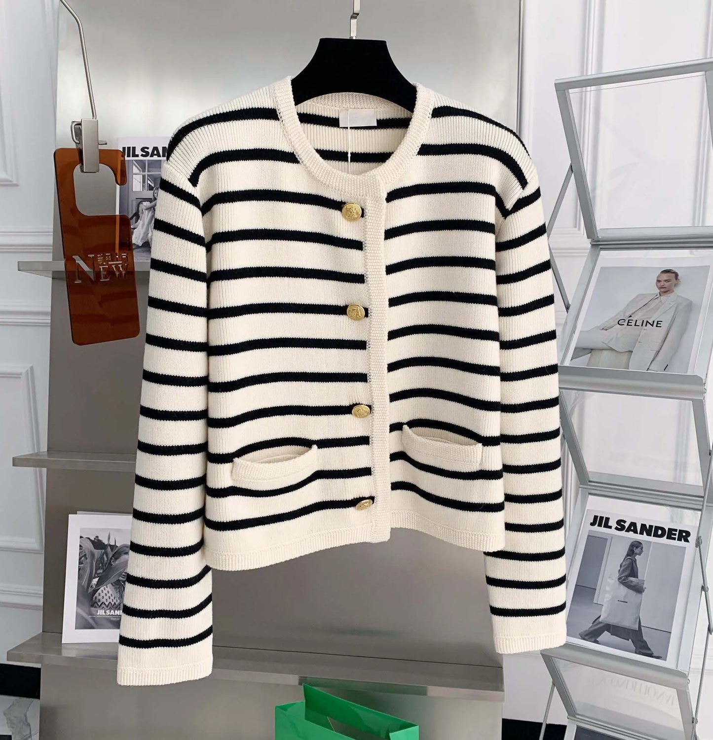 ELLE Striped Cardigan