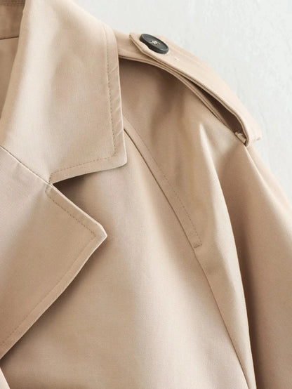 MAREN Belted Cropped Trench