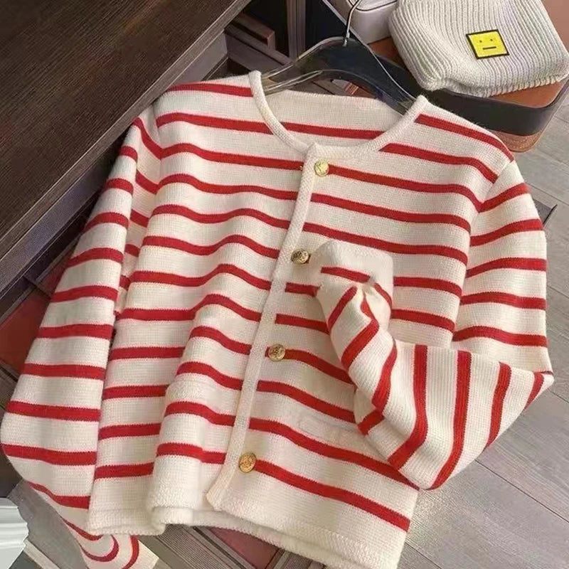 ELLE Striped Cardigan