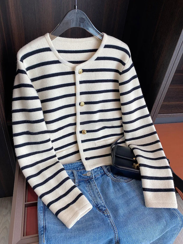 ELLE Striped Cardigan