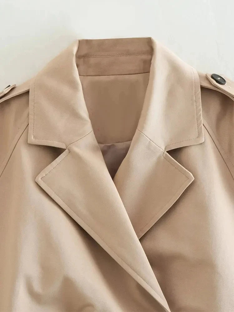 MAREN Belted Cropped Trench