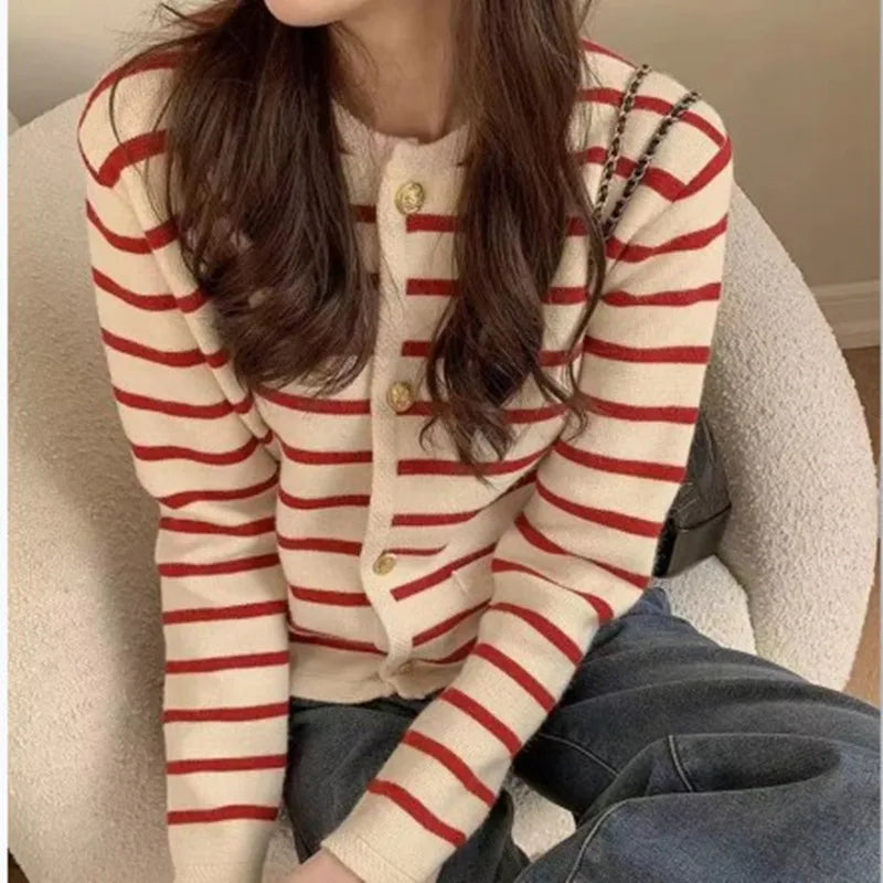 ELLE Striped Cardigan