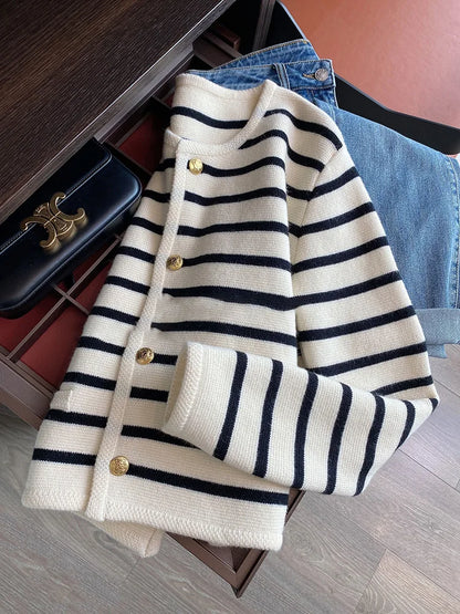 ELLE Striped Cardigan