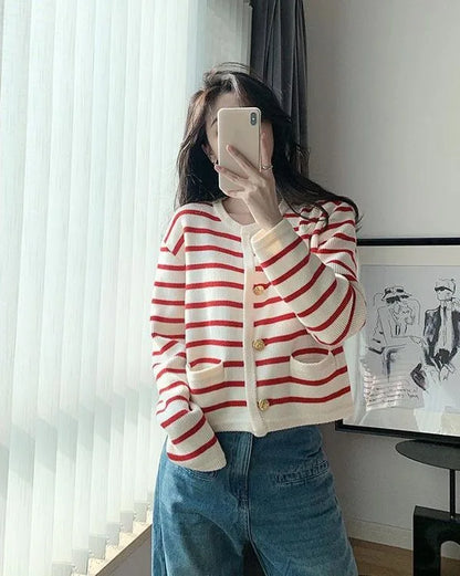 ELLE Striped Cardigan