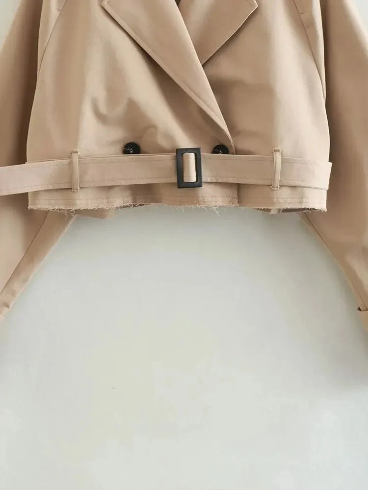 MAREN Belted Cropped Trench