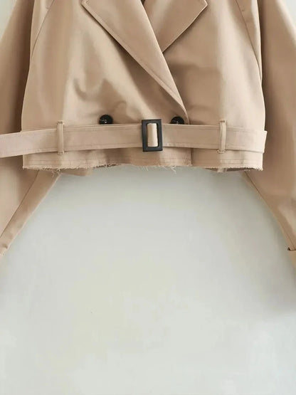 MAREN Belted Cropped Trench